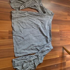 Plaid off the shoulder crop top